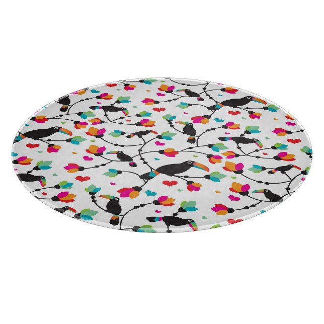 Planche À Découper illustration tropicale d'oiseau mignon de toucan (Coin)