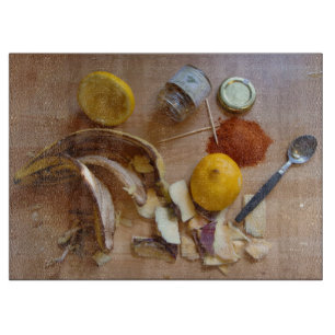 Planche À Découper image amusante des ingrédients de cuisine des citr