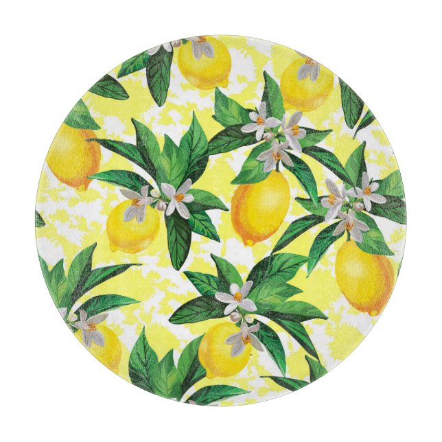 Planche À Découper Imaginaire citron : Motif Floral Créatif (Devant)