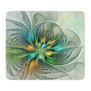 Planche À Découper Imaginaire coloré Moderne Fleur Abstraite Fractale