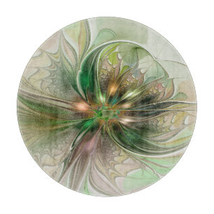 Planche À Découper Imaginaire coloré Moderne Fleur Fractale Abstraite