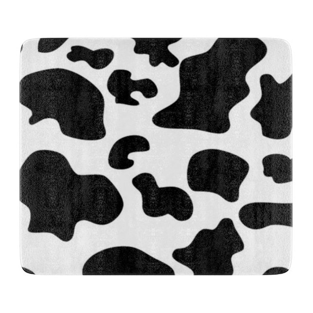 Planche À Découper Impression de vache noire et blanche (Devant)