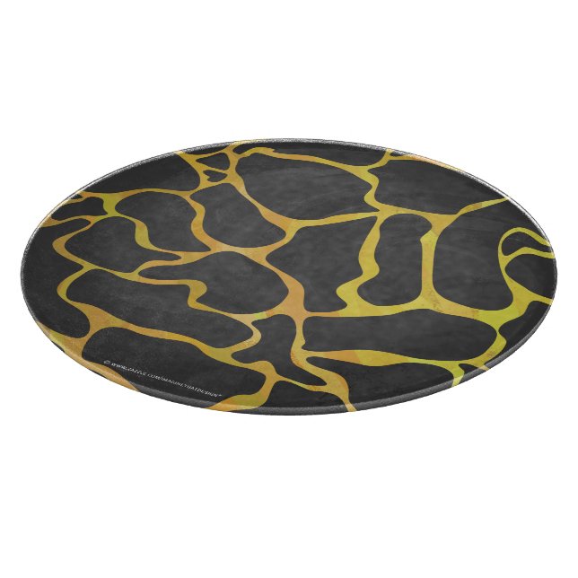 Planche À Découper Impression Giraffe noir et jaune (Coin)