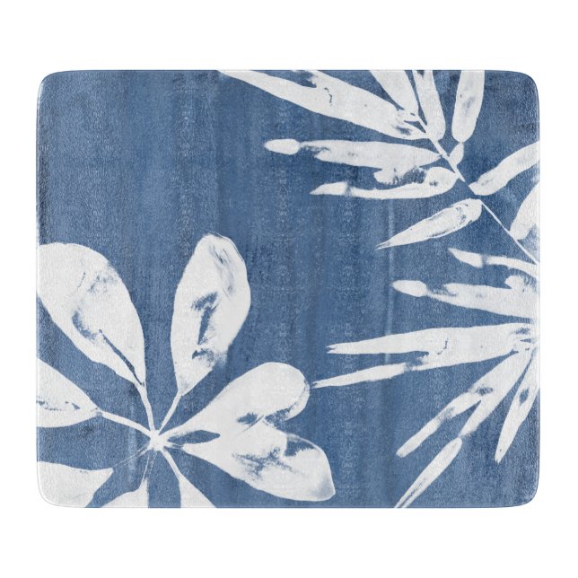 Planche À Découper Impressions tropicales d'indigo - verdure (Devant)