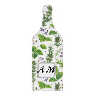 Planche À Découper Initiales personnalisées Motif sans couture d'herb
