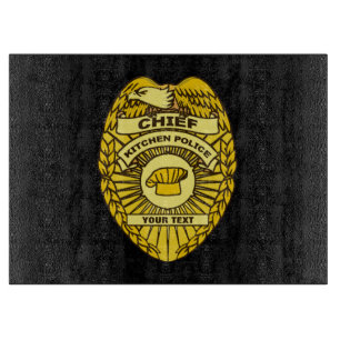 Planche À Découper Insigne du chef de la police de cuisine