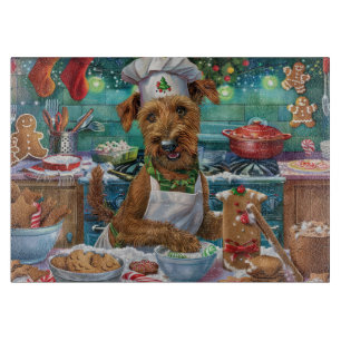 Planche À Découper Irish Terrier Gâteau de vacances : Noël festif