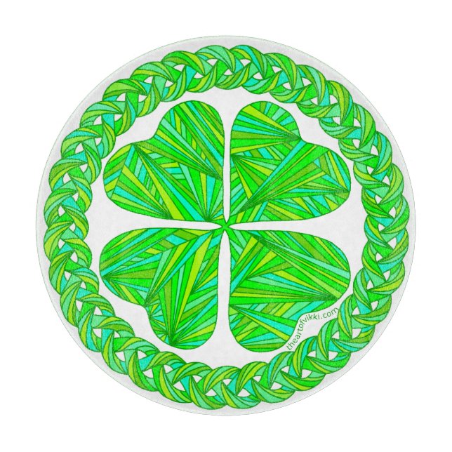 Planche À Découper Irlandais celtiques chanceux de vert de shamrock (Devant)