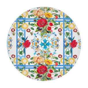 Planche À Découper italien, sicilien, floral, majolica motif  