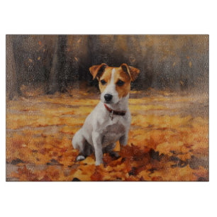 Planche À Découper Jack Russell à l'automne Feuilles automne Inspire