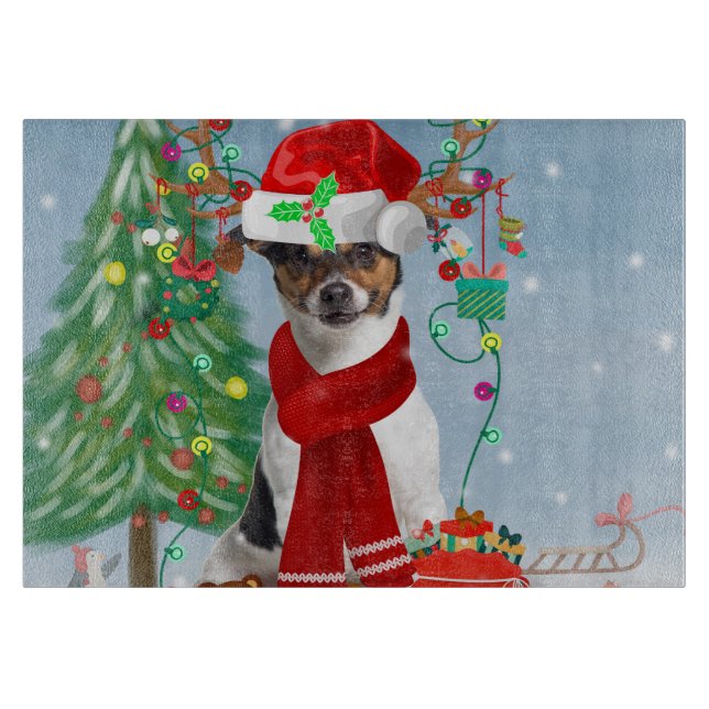 Planche À Découper Jack Russell Terrier Chien dans neige Cadeaux de N (Devant)