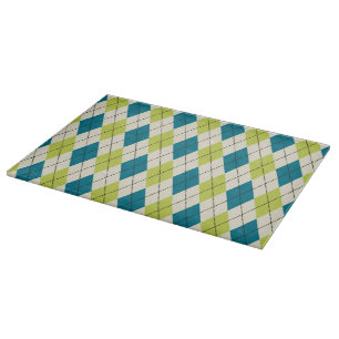 Planche À Découper Jacquard bleu et vert