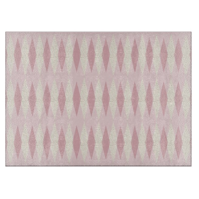 Planche À Découper Jacquard rose moderne du milieu du siècle (Devant)
