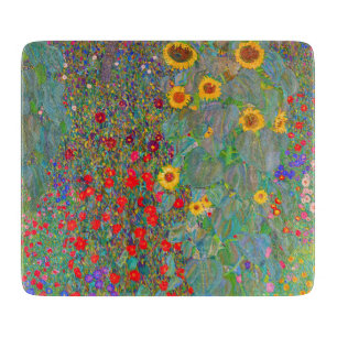 Planche À Découper Jardin agricole de Gustav Klimt avec tournesols