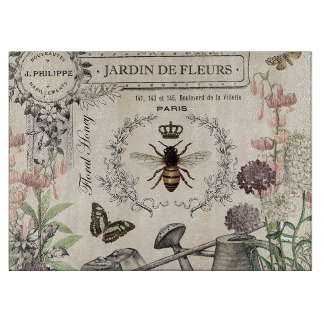 PLANCHE À DÉCOUPER JARDIN FRANÇAIS D'ABEILLE (Devant)
