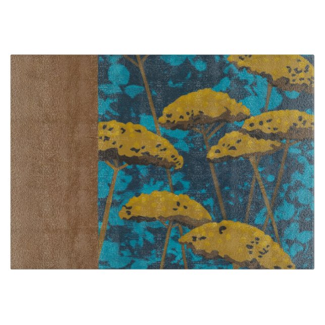Planche À Découper Jardin Golden Yarrow avec Arrière - plan bleu (Devant)