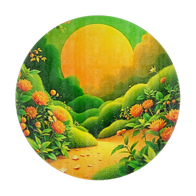 Planche À Découper Jardin Orange Luxuriant (Devant)