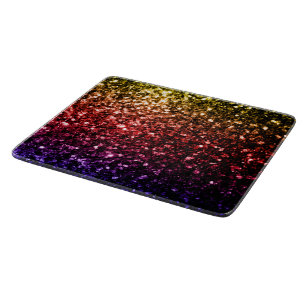 Planche À Découper Jaune rouge violet faux paillettes scintillantes a