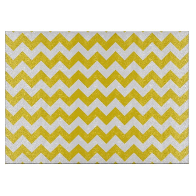 Planche À Découper Jaune Zigzag, Jaune Chevron, Motif géométrique (Devant)