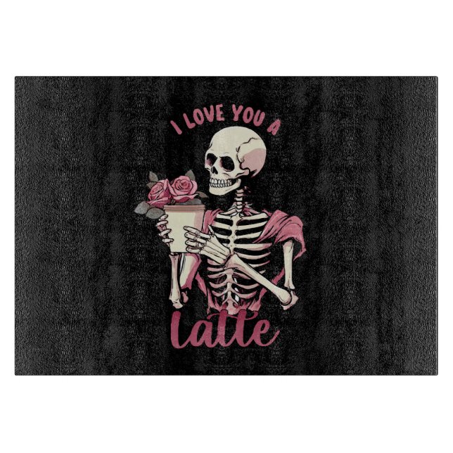 Planche À Découper Je t'aime un squelette de jour valentines (Devant)