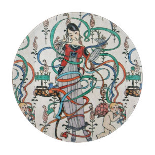 PLANCHE À DÉCOUPER JEUNE FILLE, COLORÉE DES ESCALIERS DE RIBBON, ANNI