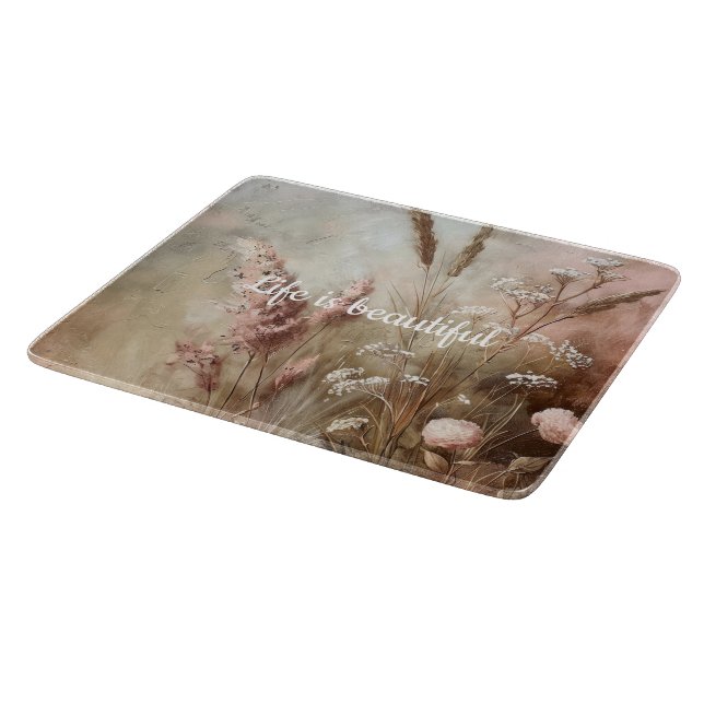 Planche À Découper Joli Chic Beige Blush Boho Floral (Coin)
