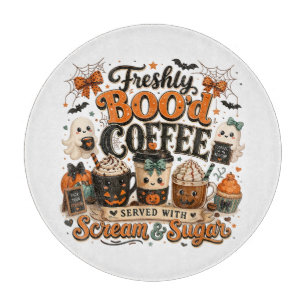 Planche À Découper Joli Fantôme Amoureux du Café Halloween Épouvantab