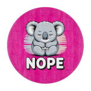 Planche À Découper Joli koala endormi “Non” Dessin animé drôle