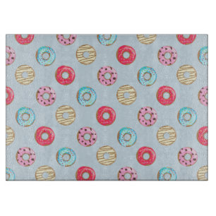 Planche À Découper Joli motif de beignet glacé bleu clair