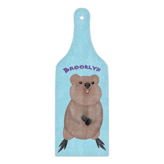 Planche À Découper Joli sourire mignon dessin animé quokka (Devant)