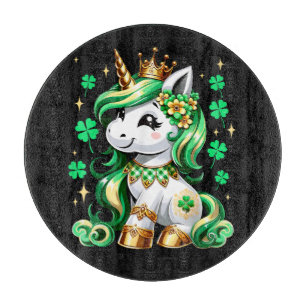 Planche À Découper Jolie licorne trèfle jour de la Saint-Patrick