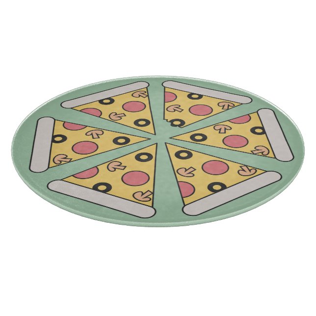 Planche À Découper Jolies tranches de pizza de style géométrique (Coin)