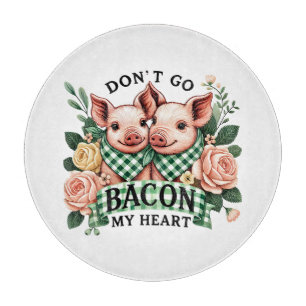 Planche À Découper Jolis cochons de ferme cœur en mots d'art 