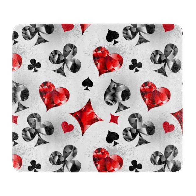 Planche À Découper Joueur de poker Joueur de cartes de jouer costumes (Devant)