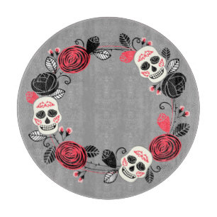 Planche À Découper Jour de la mort crâne de sucre Wreath