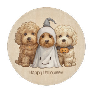 Planche À Découper Joyeux chien d'Halloween Goldendoodle