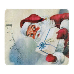 Planche À Découper Joyeux Noël à tous (Père Noël Vintage)