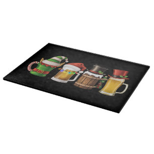 Planche À Découper Joyeux Noël Bières Buveur Père Noël Amateur de Biè