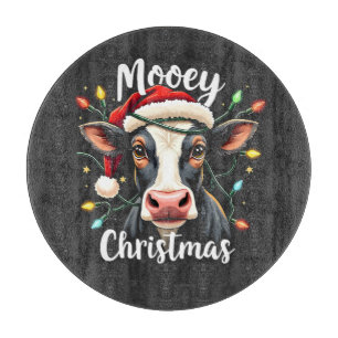 Planche À Découper Joyeux Noël Drôle de Xmas Vache Amoureux du Bétail
