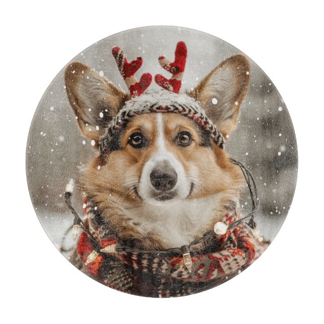 Planche À Découper Joyeux Noël Pembroke Welsh Corgi Chien (Devant)