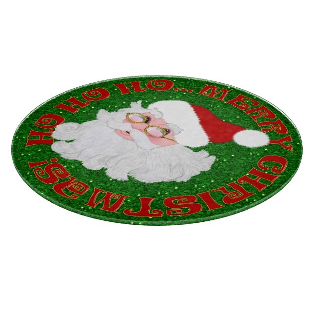Planche À Découper Joyeux Noël Père Noël Face-Round Cutboard (Coin)
