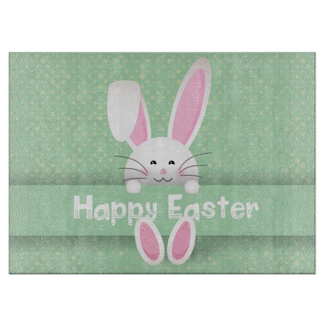 Planche À Découper Joyeux Pâques avec Bunny (Devant)