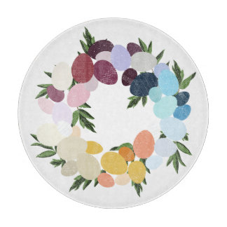 Planche À Découper Joyeux Pâques. Vintage Holiday Wreathe.