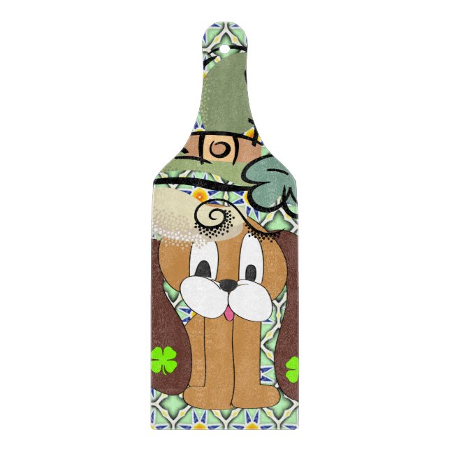 Planche À Découper Joyeux St. Patrick's Day Glass Cutting Board Chien (Devant)