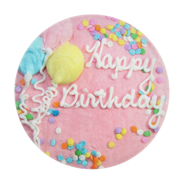 Planche À Découper Joyeux tableau de coupe de gâteau d'anniversaire (Devant)