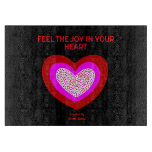 Planche À Découper Joyful Heart Glass Cutboard