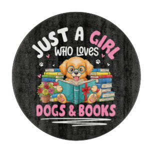 Planche À Découper Juste Une Fille Qui Aime Les Chiens Et La Lecture 