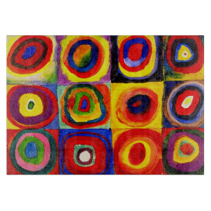 Planche À Découper Kandinsky Farbstudie Quadrates Cercles Art 