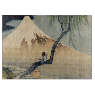 Planche À Découper Katsushika Hokusai - Garçon regardant le Mont Fuji