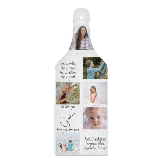 Planche À Découper Keepsaké moderne We Love You Grand-mère Photo Coll (Devant)